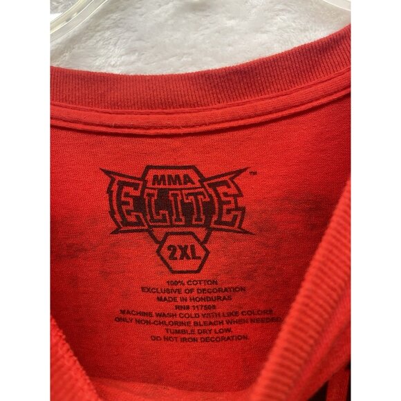 MMA Elite Tshirt Revolution “Live Free” Y2K Goth Sz 2XL Red Fleur De Lis Cross - Picture 4 of 14